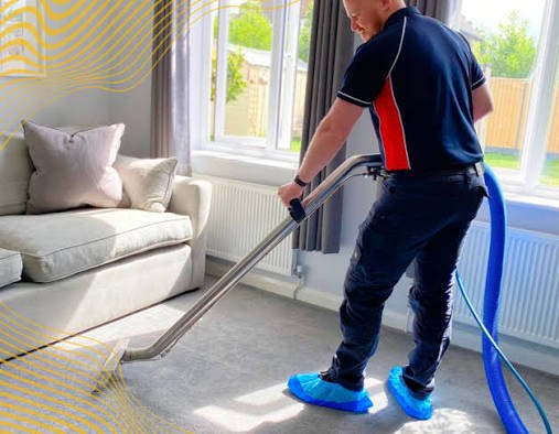 Professional residential cleaner in a Boston home