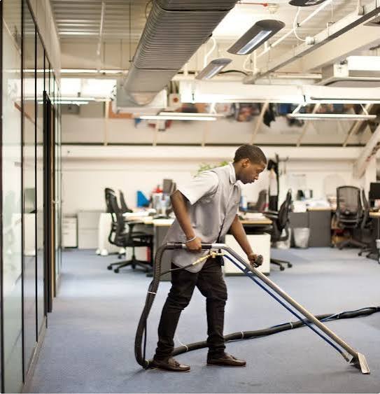 After-hours commercial carpet cleaning in a Boston office