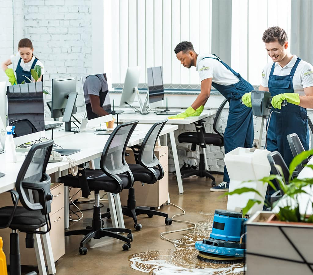 Recurring cleaning service for offices.